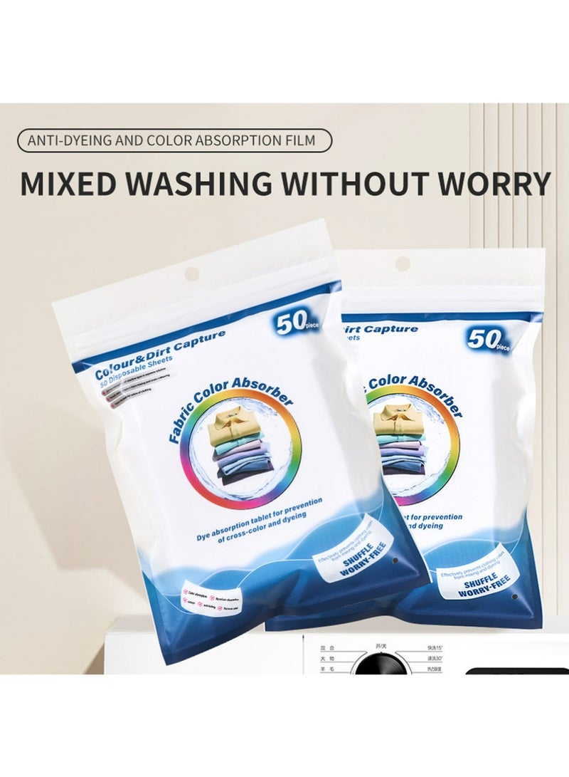 ممسكات الألوان للغسيل، تسمح بالغسيل المختلط، تمنع البقع، أوراق ممسكات الألوان، 100 قطعة - Image 3